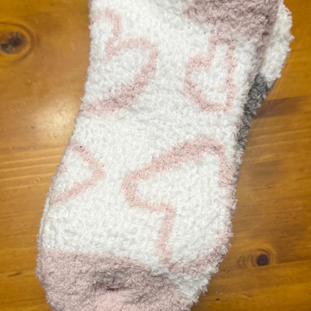 Rae Dunn Pink and Gray Heart Women's Socks - Picture 3 of 10